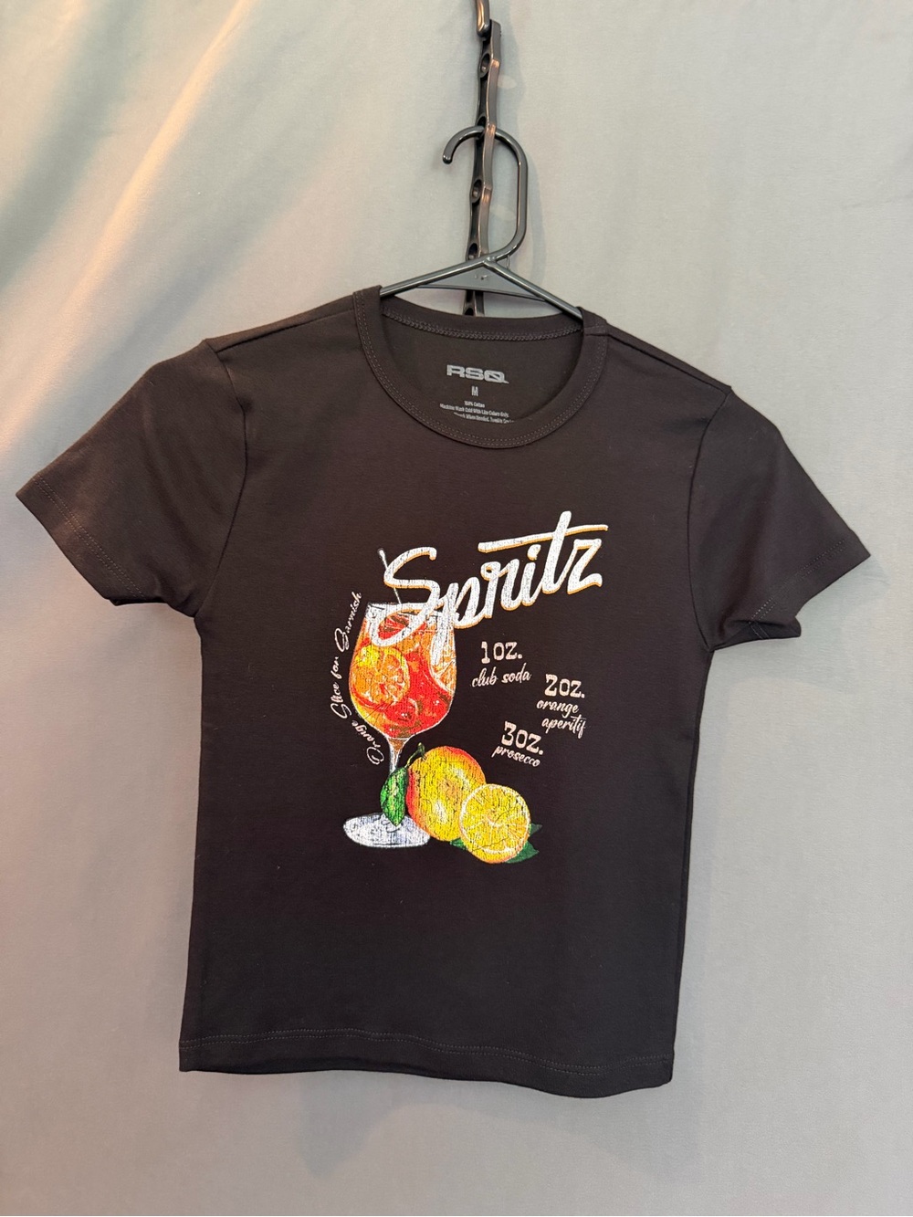 RSQ Women’s Mini Crewneck Tee with White Logo